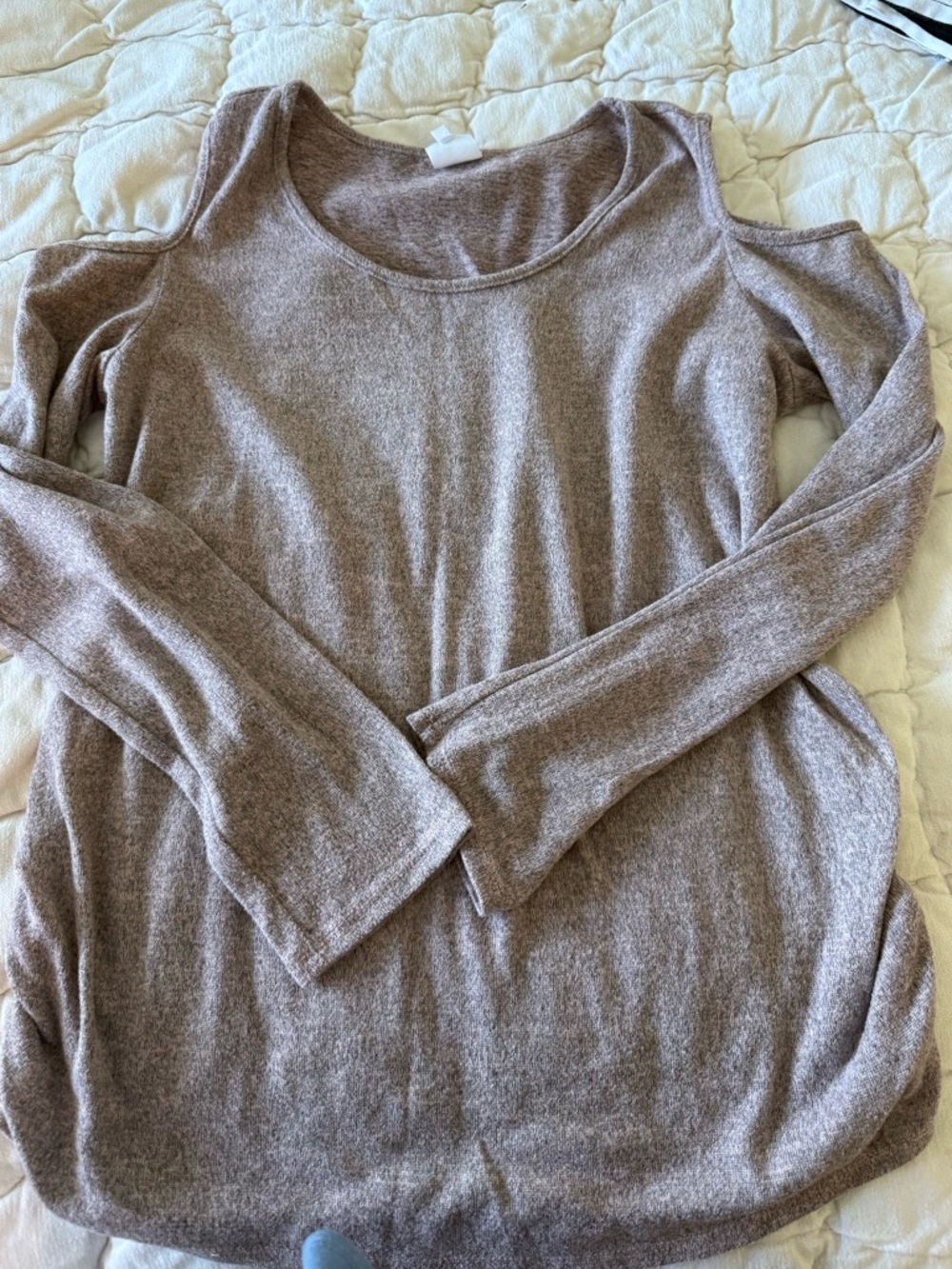 Long Sleeve Maternity Sweater - Taupe